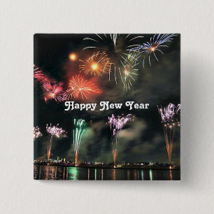 Happy New Year, Spectacular Fireworks  Button