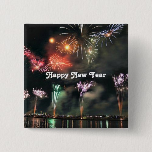 Happy New Year Spectacular Fireworks  Button