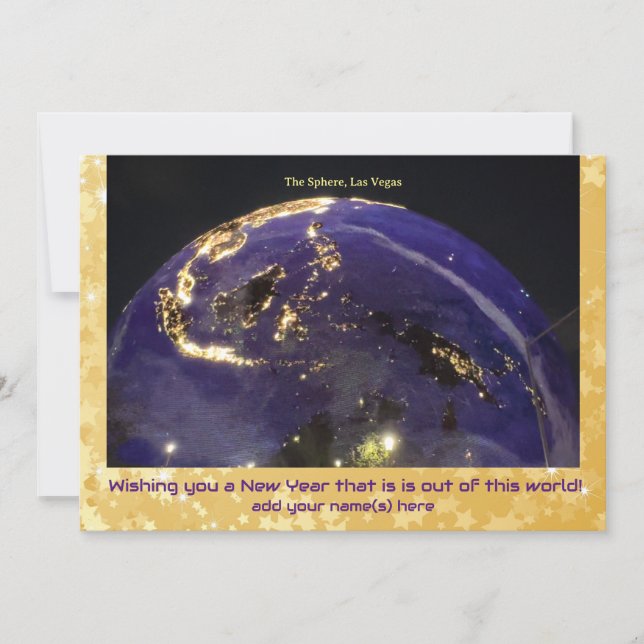 Happy New Year Sphere Las Vegas Holiday Card (Front)