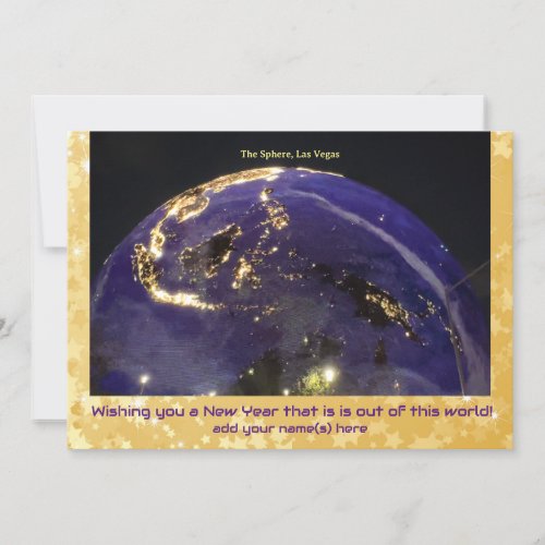 Happy New Year Sphere Las Vegas Holiday Card