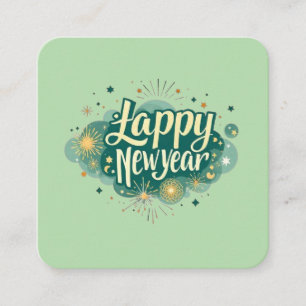 Happy New Year Square Business Card