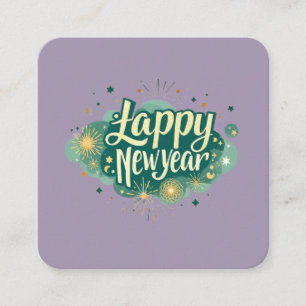 Happy New Year Square Business Card