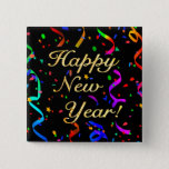 &quot;happy New Year!&quot; Square Button at Zazzle