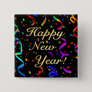 "Happy New Year!" square button