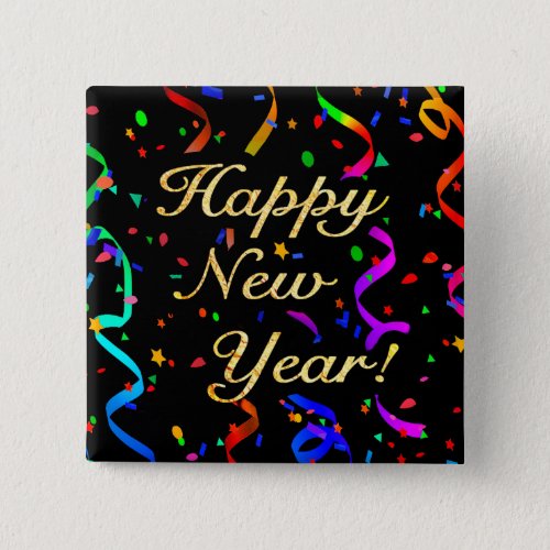 Happy New Year square button