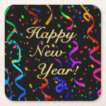 &quot;happy New Year!&quot; Square Paper Coaster at Zazzle