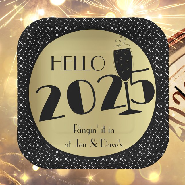 Happy New Year Square Paper Plates (Creator Uploaded)