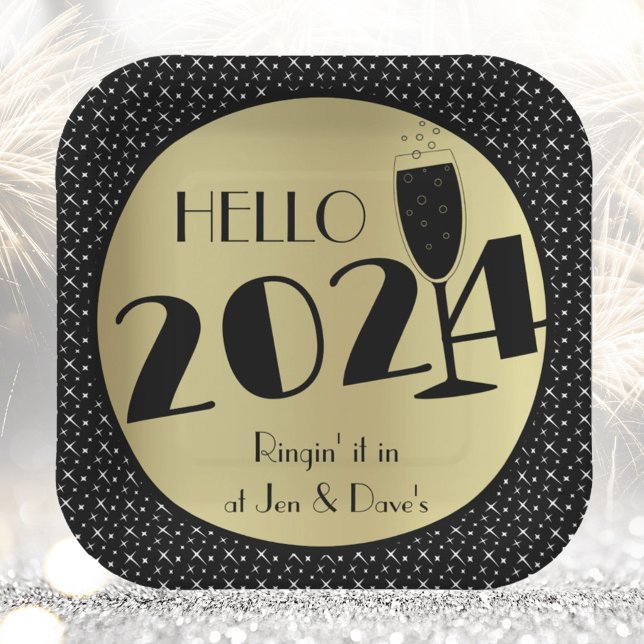 Happy New Year Square Paper Plates (Creator Uploaded)