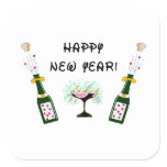Happy New Year     Square Sticker