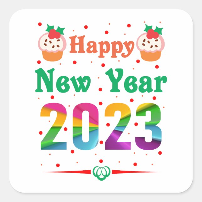 Happy New Year   Square Sticker (Front)