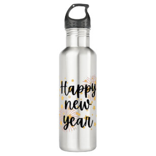 Happy New Year Stainless Steel Water Bottle