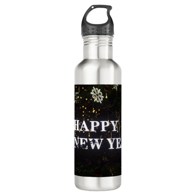 HAPPY NEW YEAR STAINLESS STEEL WATER BOTTLE (Front)