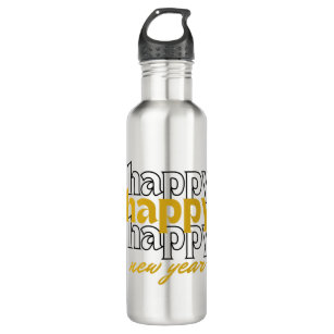 Happy New Year Stainless Steel Water Bottle