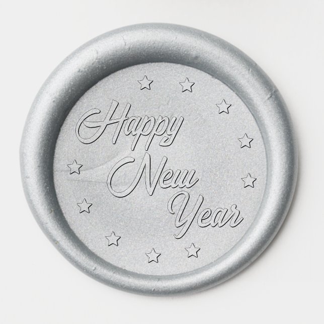 Happy New Year Stars Silver Wax Seal Stamp (Happy New Year Stars Silver Wax Seal Stamp
)