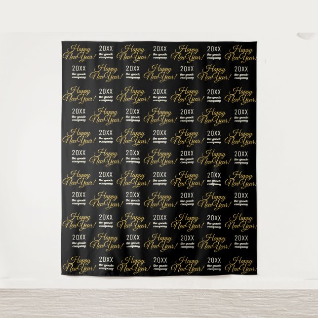 Happy New Year Step and Repeat Party Backdrop (Front)