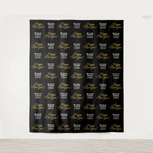 Happy New Year Step and Repeat Photo Backdrop