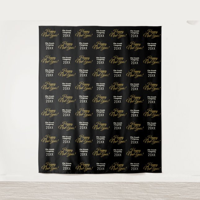 Happy New Year Step and Repeat Photo Backdrop (Front)