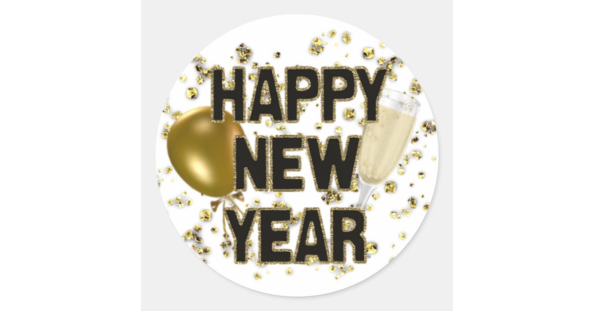 Happy New Year Sticker | Zazzle
