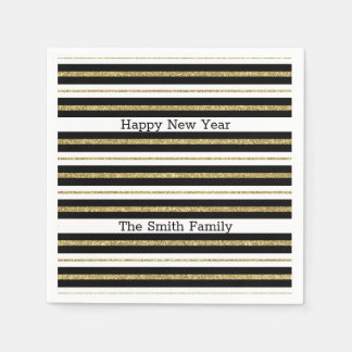 Happy New Year Stripes Napkins