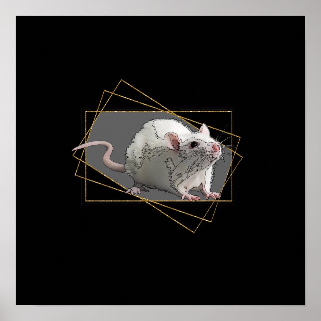 happy new year, stylish, black, gold, 2020, year poster (Front)