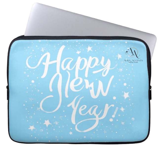 Happy New Year" Stylish Laptop Bag (Front)