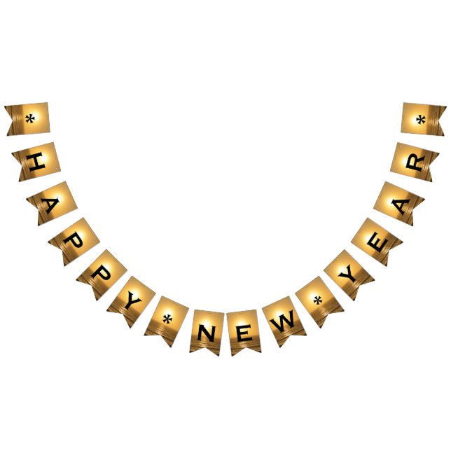 Happy New Year (Sunset) Personalize Bunting Flags (All)