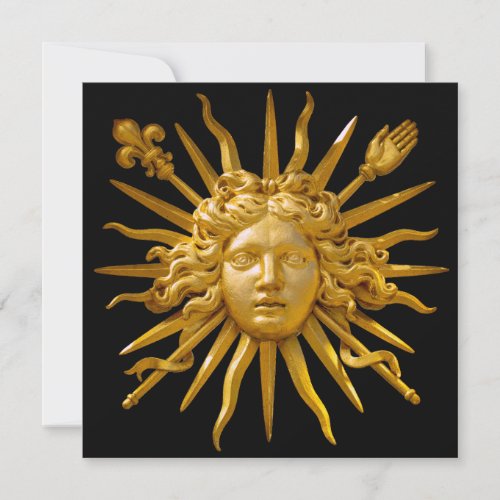 Happy New Year  Symbol of Louis XIV the Sun King Holiday Card