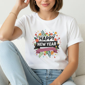 Happy New Year T-Shirt – Elegant Modern Festive