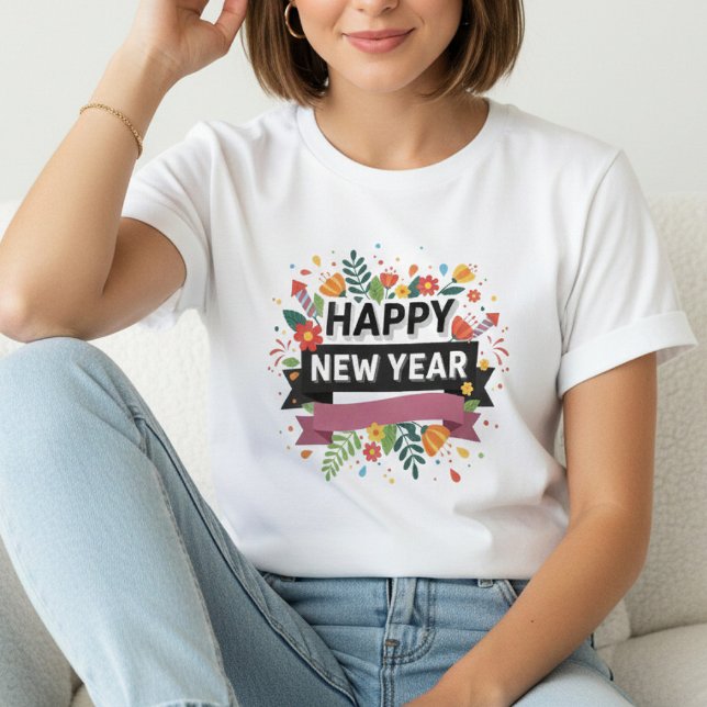Happy New Year T-Shirt – Elegant Modern Festive (Creator Uploaded)