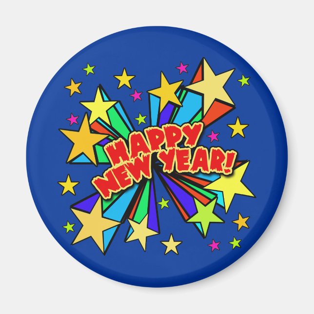 Happy New Year T-shirts, Beer Steins, Party Favors Magnet (Front)