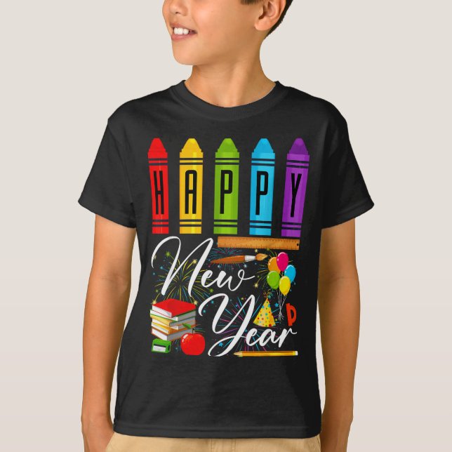 Happy New Year Teacher Fireworks New Years Eve Par T-Shirt (Front)
