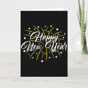 Happy New Year Tee Uni-kids Black Small Card