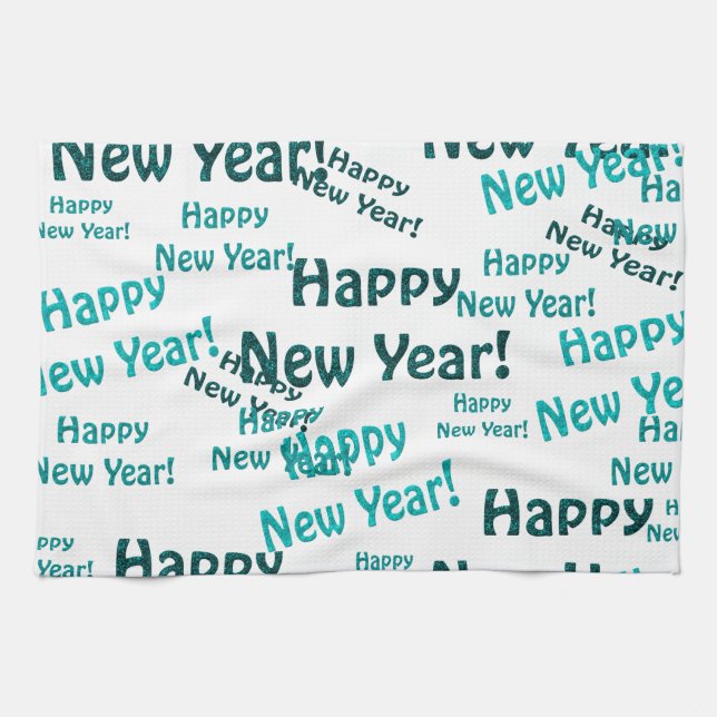 happy new year text towel (Horizontal)