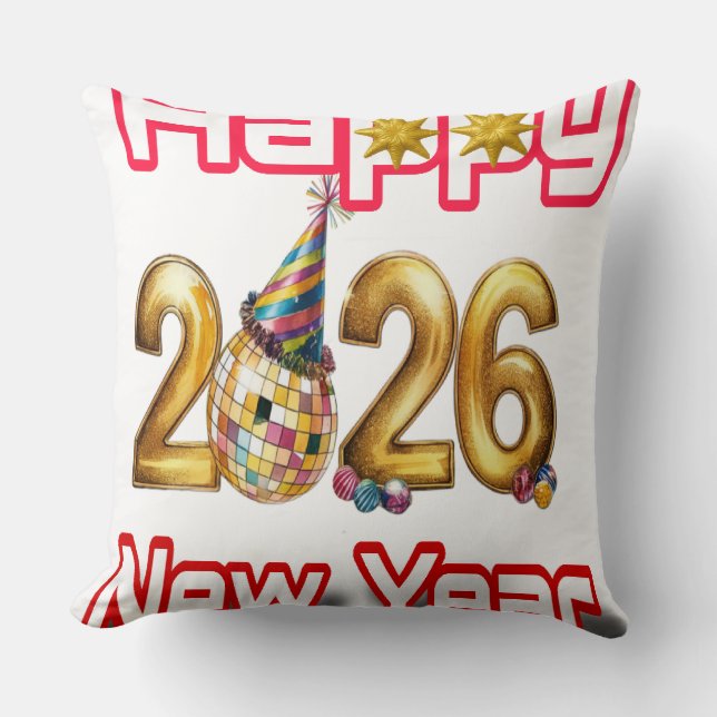 Happy New year  Throw Pillow (Front)