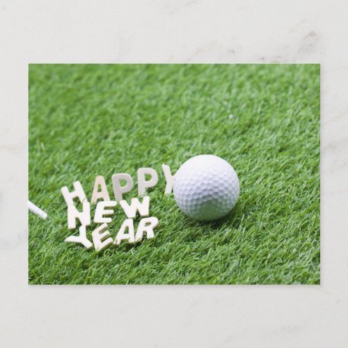 Happy New Year to Golfer Postcard