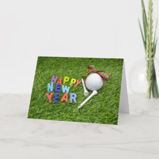 Happy New Year to Golfer with golf ball Card