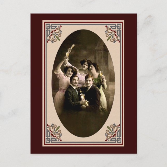 Happy New Year Toast Holiday Postcard (Front)