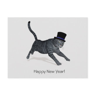 Happy New Year Tomcat Postcard