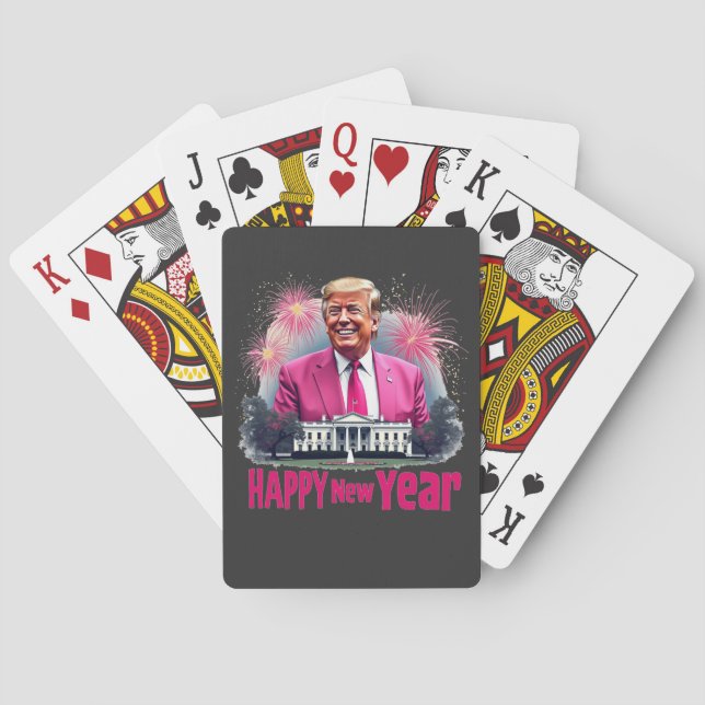 Happy New Year Trump Inauguration Day 2025 Poker Cards (Back)