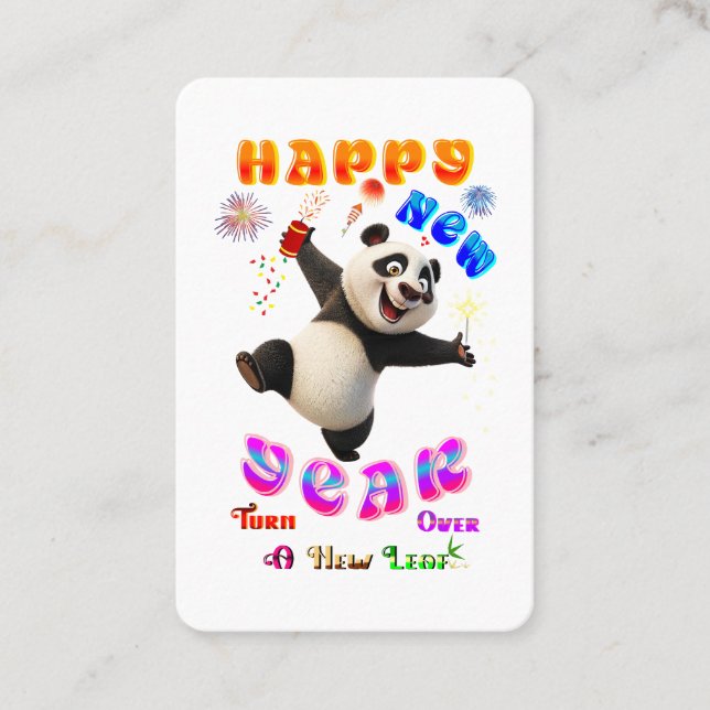 Happy New Year Turn Over A New Leaf Discount Card (Front)