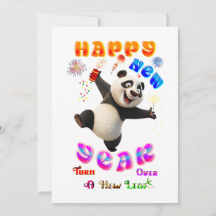Happy New Year Turn Over A New Leaf Holiday Card
