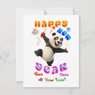 Happy New Year Turn Over A New Leaf Note Card