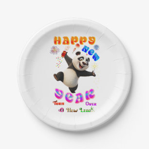 Happy New Year Turn Over A New Leaf Paper Plates