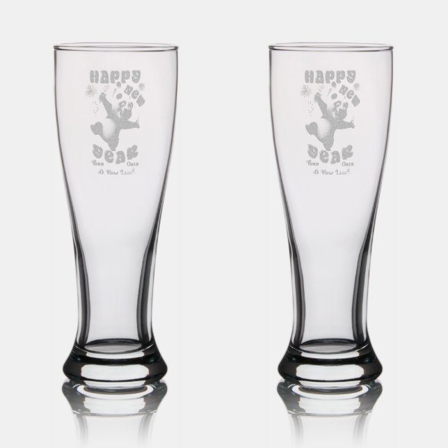 Happy New Year Turn Over A New Leaf Pilsner Glass (Glassware)