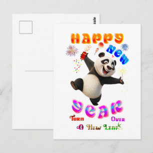 Happy New Year Turn Over A New Leaf Postcard