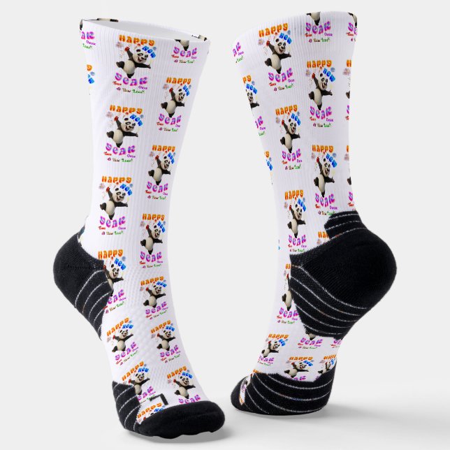 Happy New Year Turn Over A New Leaf Socks (Angled)