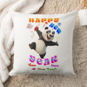 Happy New Year Turn Over A New Leaf Throw Pillow