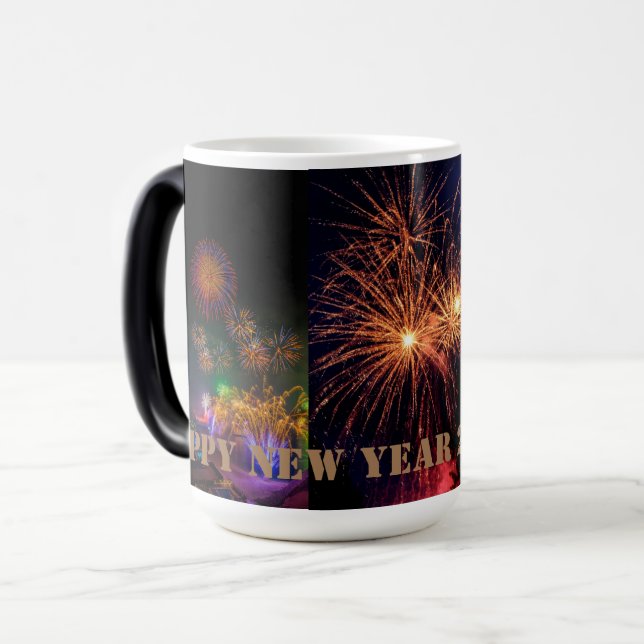 Happy New Year Two-Tone Coffee Mug (Front Left)