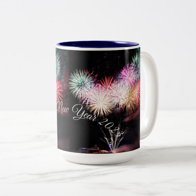 Happy new year Two-Tone coffee mug 2025 (Front Right)