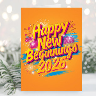 Happy New year vibrant colorful  Card